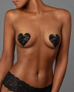 Nippies Bristols Six Basics Black Heart Nipple Covers