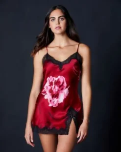 Samantha Chang Chevron Down Icon Classic Silk Babydoll