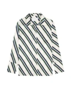 Asceno Sale Diagonal Stripe PJ Top