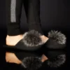 Arlotta Socks & Slippers Cashmere Slide With Pom Pom 2 Arlotta Socks & Slippers Cashmere Slide With Pom Pom