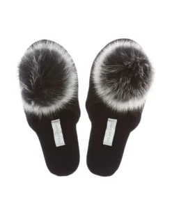 Arlotta Socks & Slippers Cashmere Slide With Pom Pom