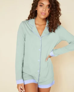 Cosabella Cosabella Bella Bridal Long Sleeve Top & Boxer Pajama Set