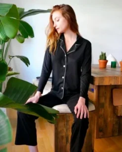 Cosabella Bella Long Sleeve Top & Pant Set Chevron Down Icon