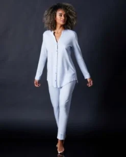 Hanro Chevron Down Icon Pure Essence Long Sleeve Pajama