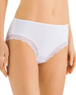 Hanro Cotton Lace Hi Cut Brief