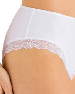 Hanro Cotton Lace Hi Cut Brief