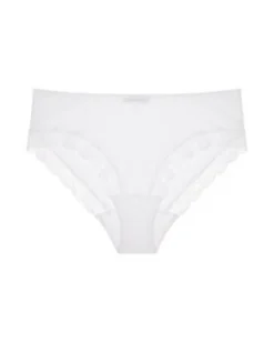 Hanro Cotton Lace Hi Cut Brief