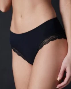 Hanro Underwear Cotton Lace Hi Cut Brief