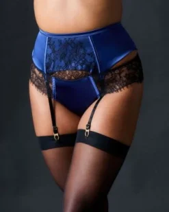 TeAmore Dusk Leavers Lace Suspender Belt