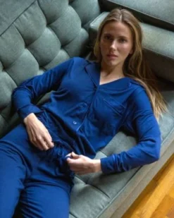 Cosabella Cosabella Bella Relaxed Long Sleeve Top And Pant Pajama Set