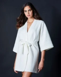 Samantha Chang Chevron Down Icon Wellness Cozy Robe