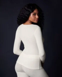 Collezione Privata Fine Rib V Neck Long Sleeve