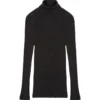 Collezione Privata Sale Wool & Silk Long Sleeve Rib Turtleneck