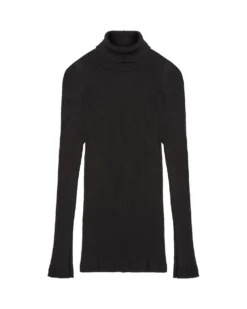 Collezione Privata Sale Wool & Silk Long Sleeve Rib Turtleneck