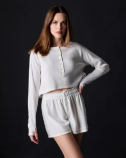 Free People Intimately FP Chevron Down Icon Early Night Cropped Pullover